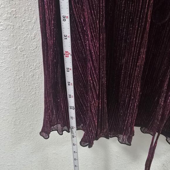 Jessica Howard 22W Metallic Pleated DressPlum Purple Sparkle Party Cocktal - Picture 10 of 11